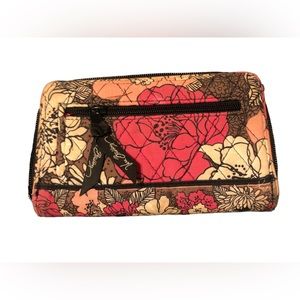 Vera Bradley pink/brown/ white Mocha Rouge turn lock wallet